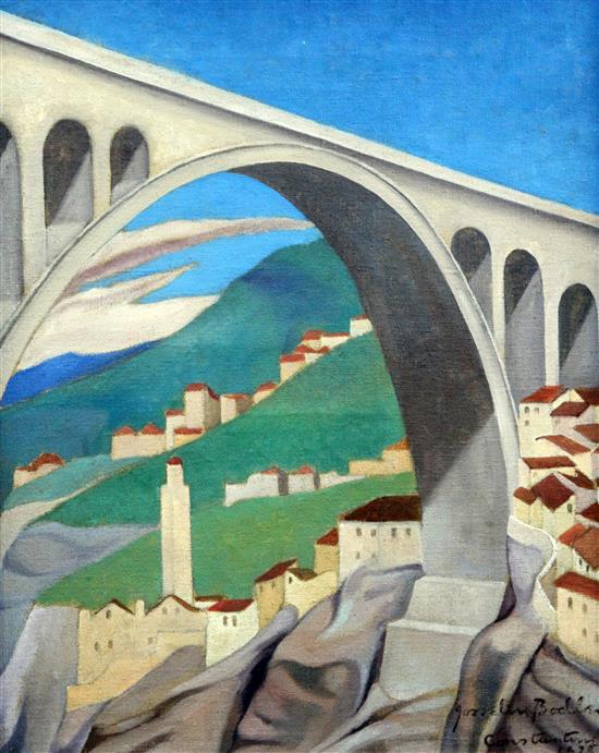 § Josselin Bodley (1893-1974) Constantine (Pont de Sidi Rached Bridge, Constantine, Algeria), 18 x 15in.